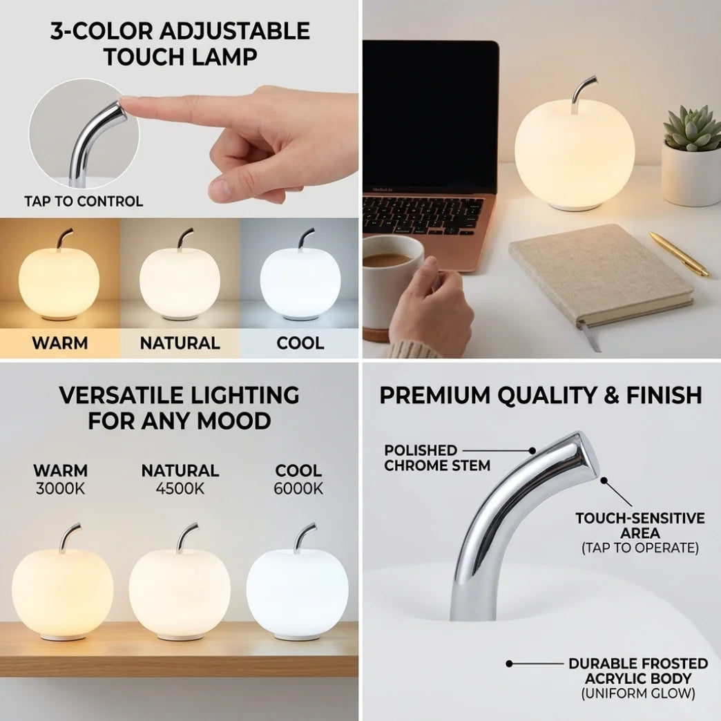 Glowing LED Touch Apple Lamp