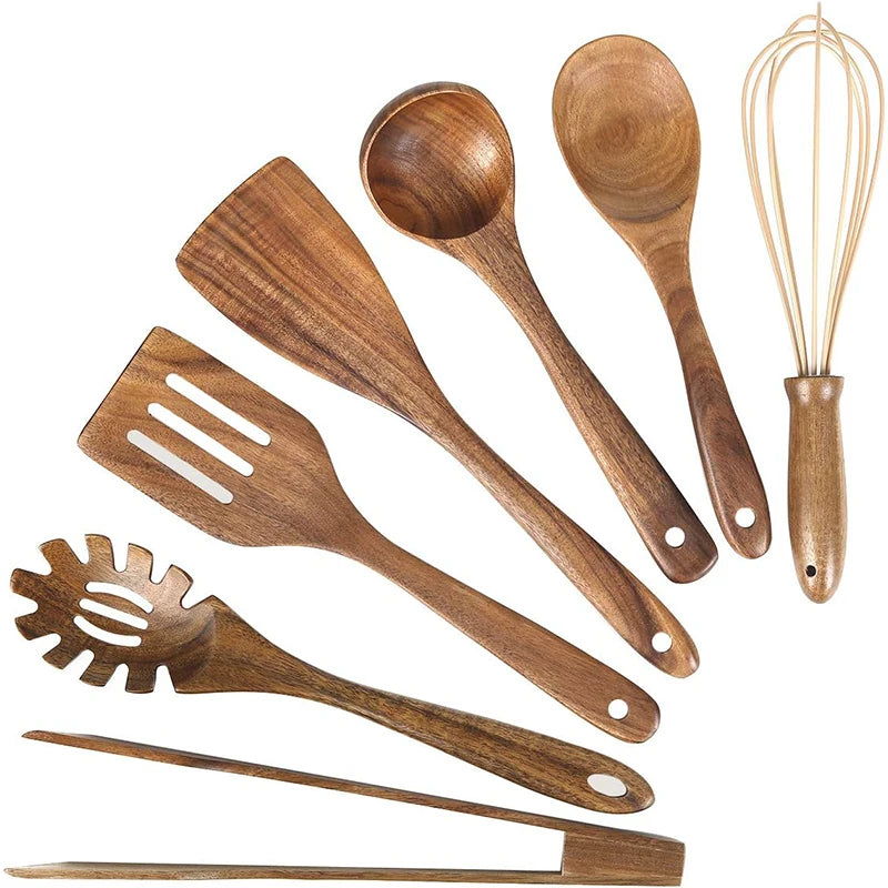 Thornwood Natural Teak Wooden Cooking Utensil Set