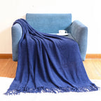 Orlan Knitted Throw Blanket with Tassels