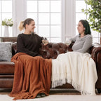 Orlan Knitted Throw Blanket with Tassels