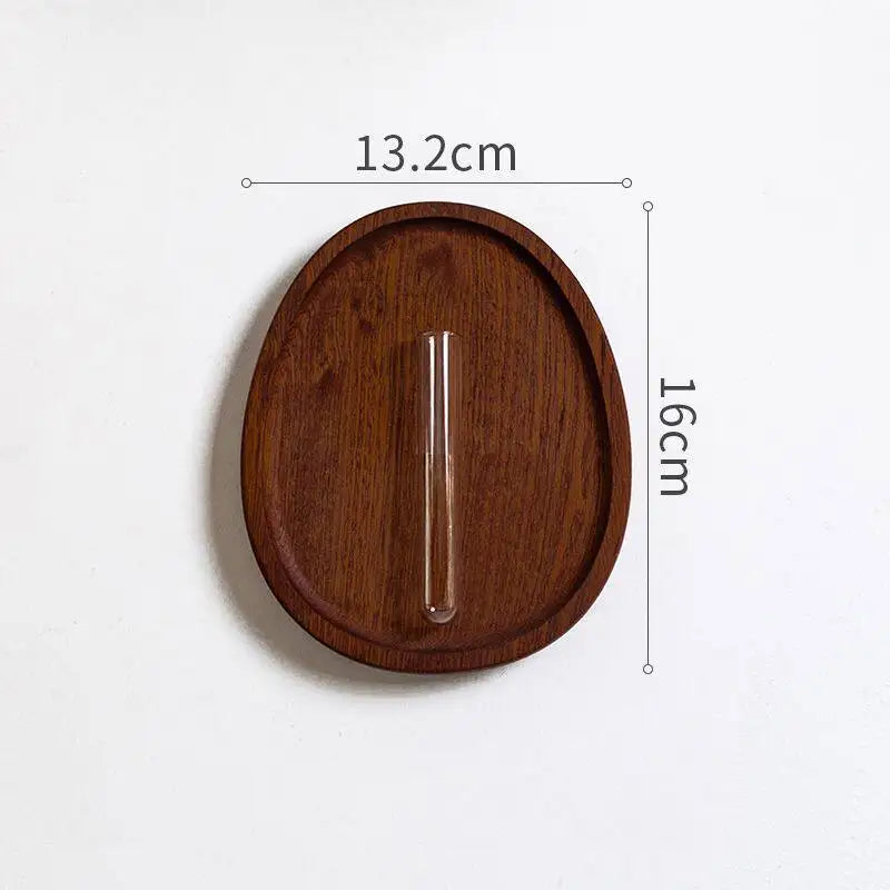 Foxwell Walnut Wood Wall Vase