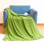 Orlan Knitted Throw Blanket with Tassels