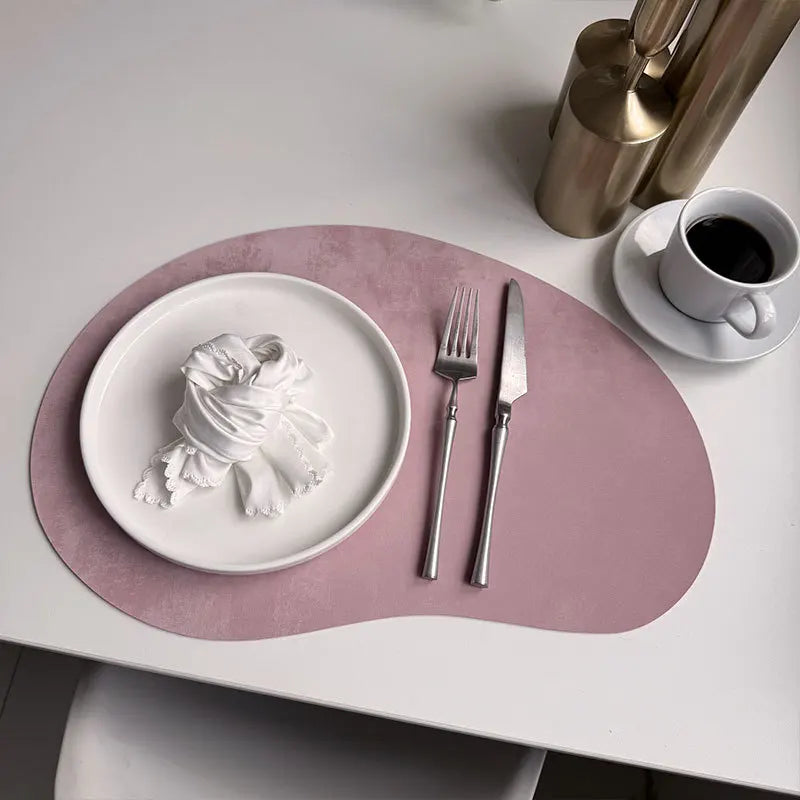 Larkspur Cashew Shaped Leather Placemats