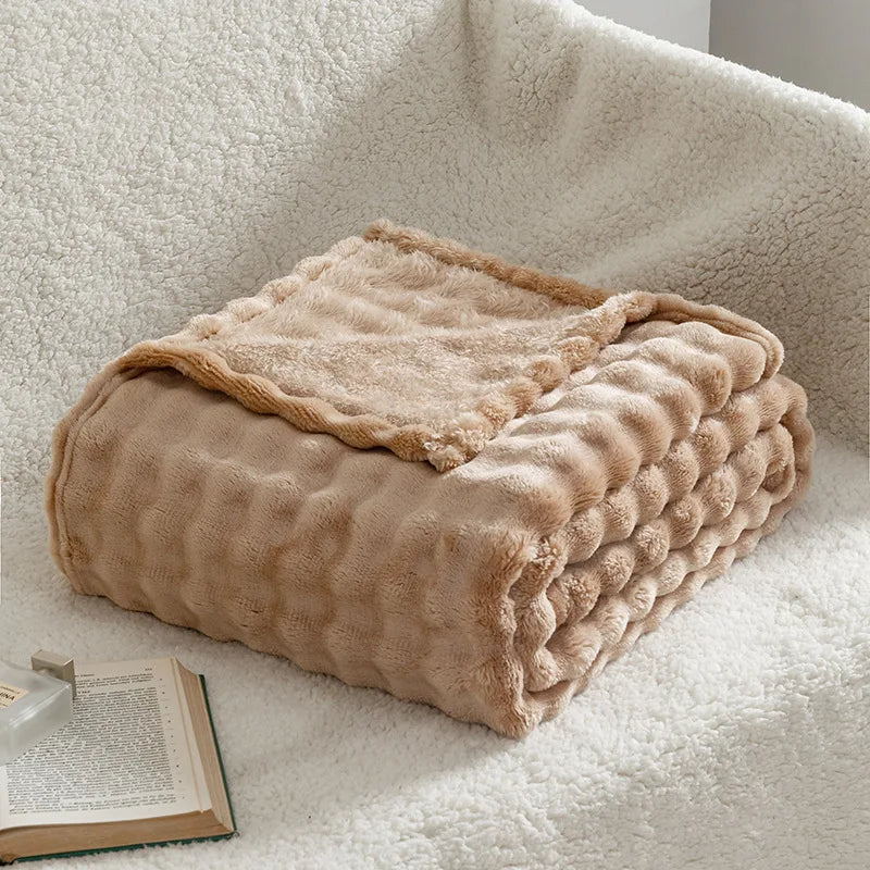 Marina Textured Plush Throw Blanket