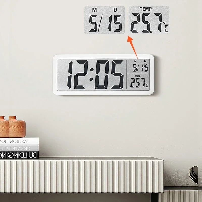 Tempo Digital LCD Clock with Date and Temperature Display