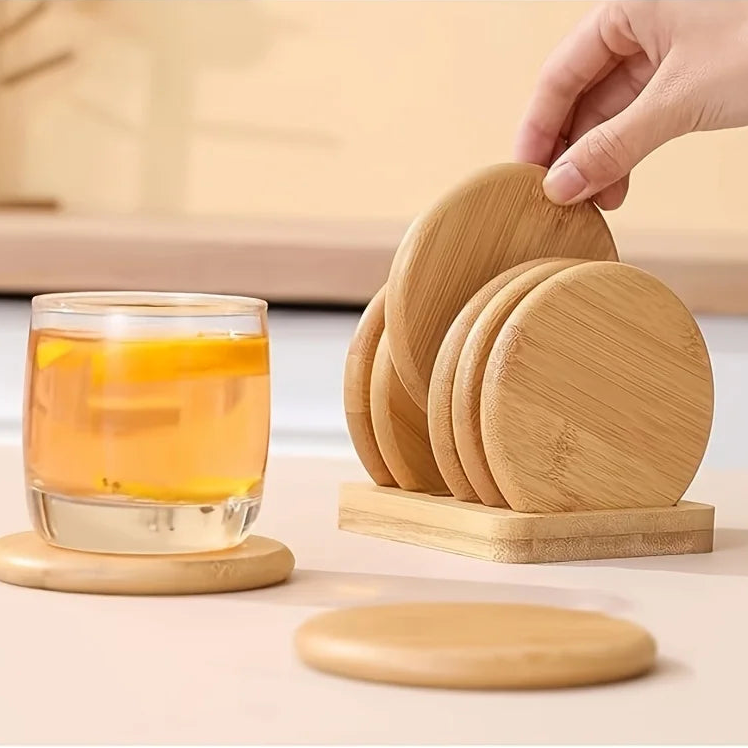 Ashworth Wood Coaster Set with Display Stand