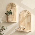 Solene Wooden Arch Wall Shelf with Bracket