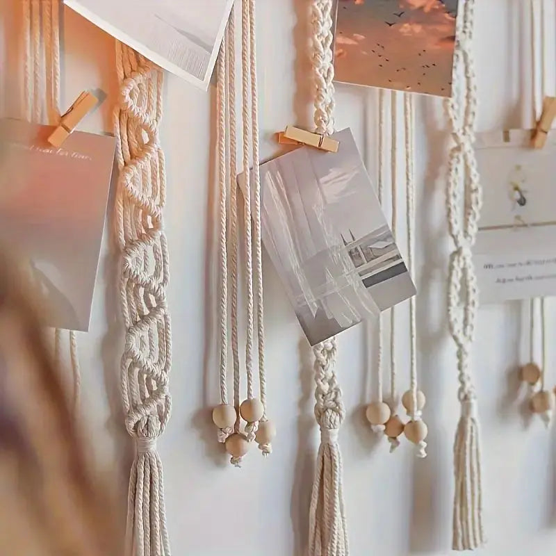 Paloma Macrame Boho Hanging Wall Photo Display