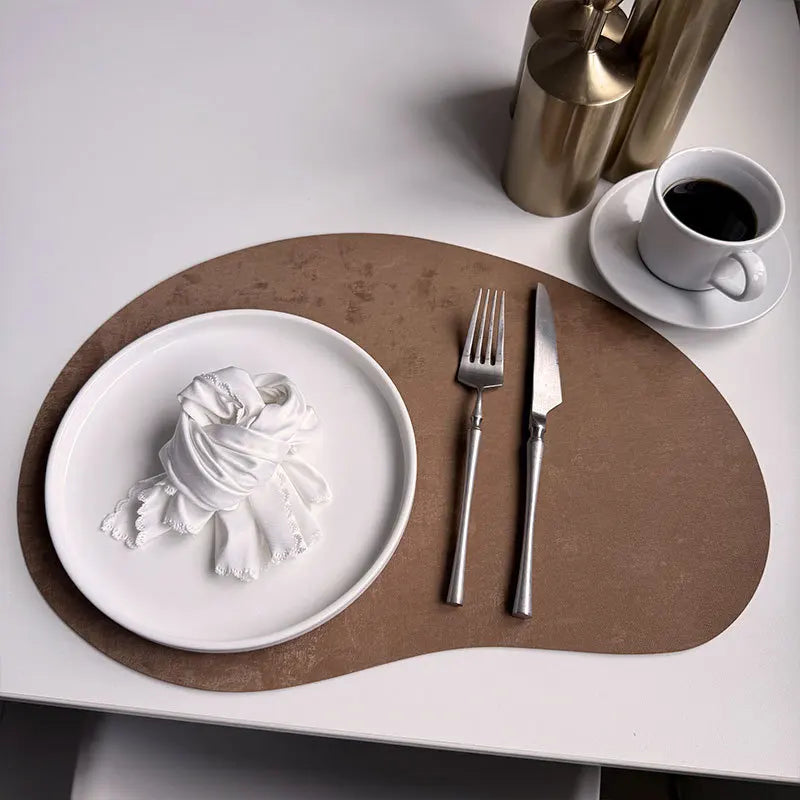 Larkspur Cashew Shaped Leather Placemats