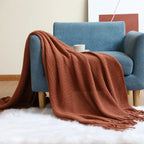 Ashlar Knitted Throw Blanket with Tassels (Copy) remove all but CL