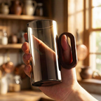 Smoked Glass Mug with Wooden Handle
