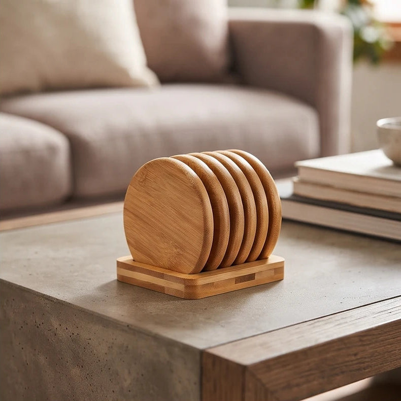 Brown wood home accent styled in a warm home setting - 2