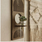 TK-MS8058 wood vase styled in a warm home setting - 2