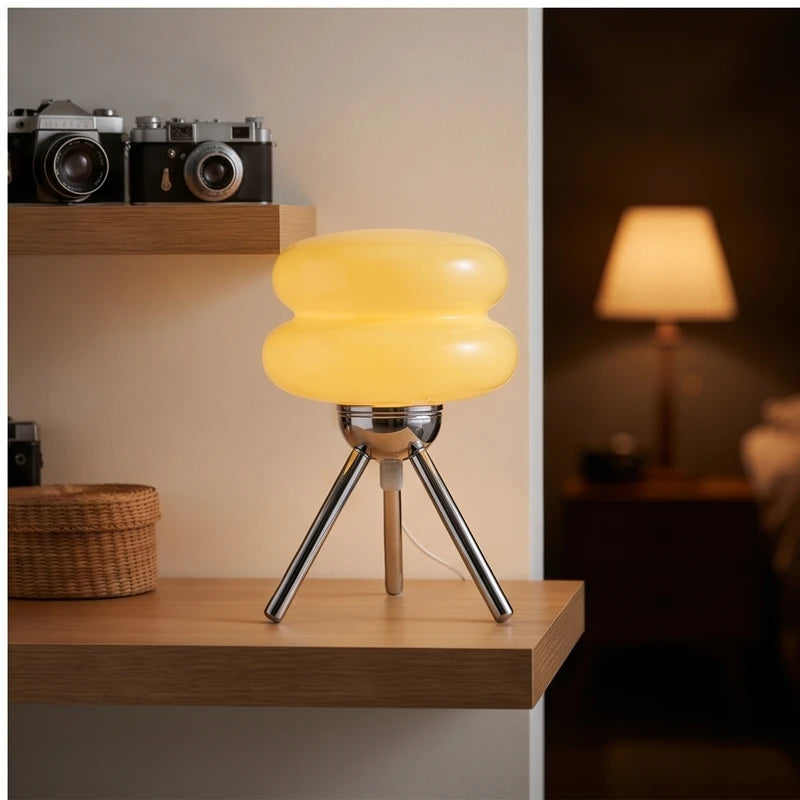 Cream lamp styled in a warm home setting - 3