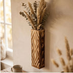 songmu Bohemian Style Vase Wall Vase Dry Flower Vase Decoration Simulated Plant Wooden Vase Home Decoration lifestyle photo - 2