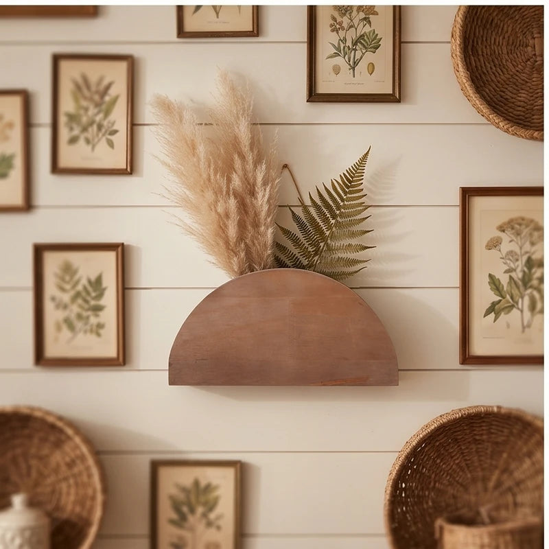 Vase MS12406 wooden planter styled in a warm home setting - 3