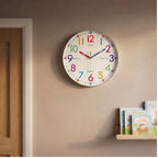 silver frame 1 clock styled in a warm home setting