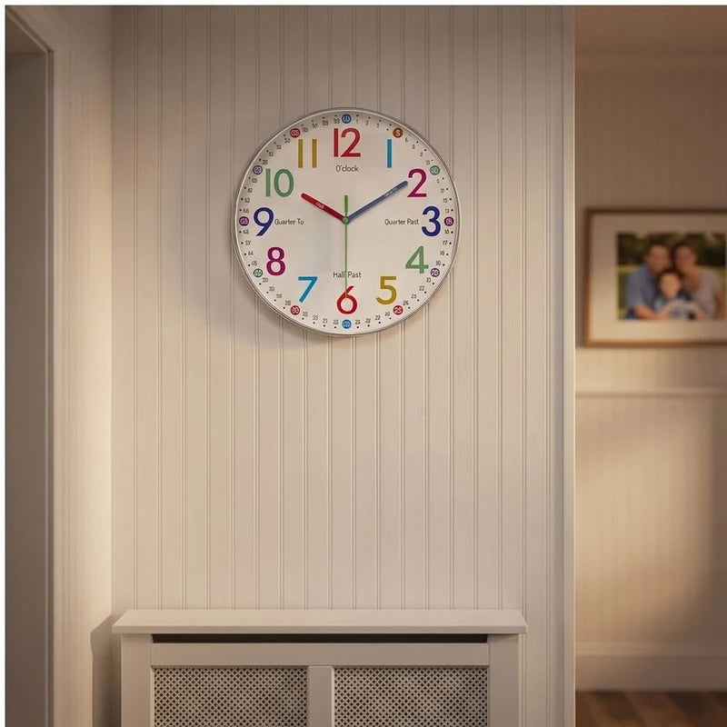 silver frame 1 clock styled in a warm home setting - 3
