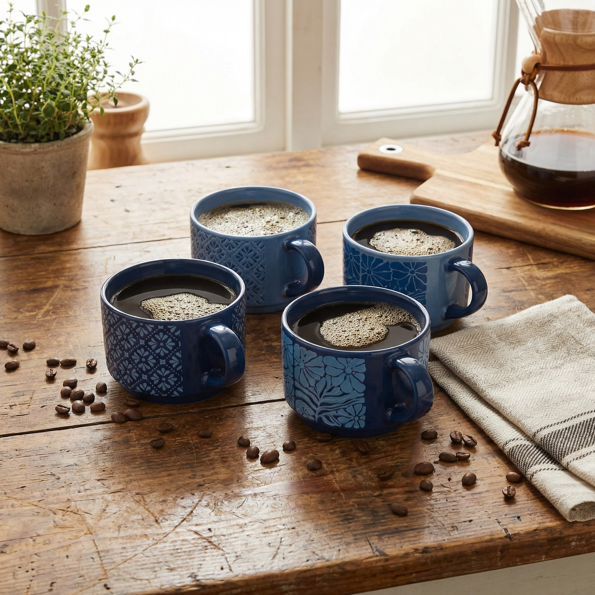 Azure Stackable Mug Set