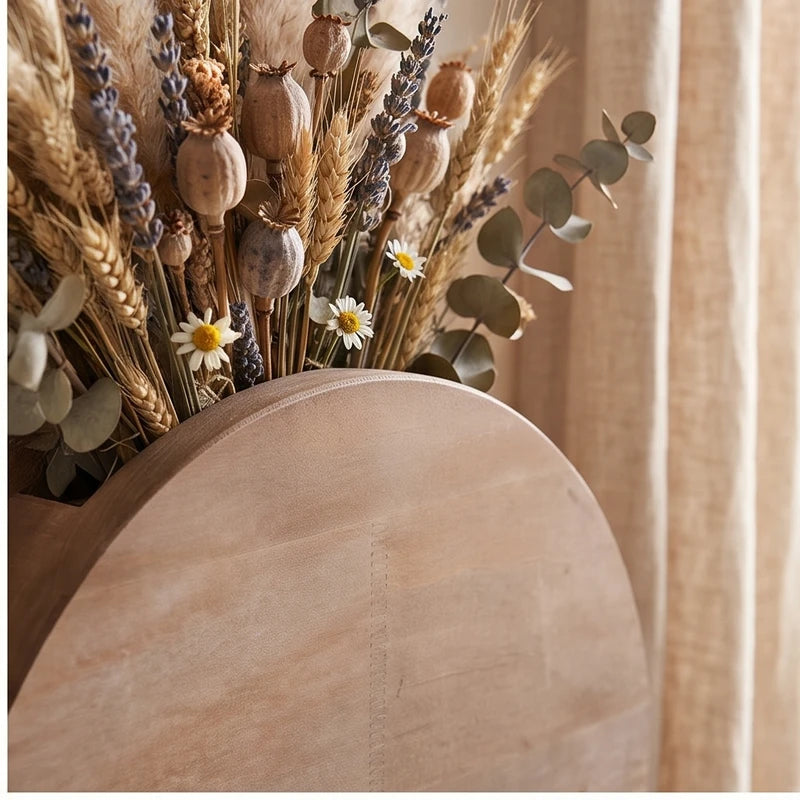 Vase MS12406 wooden planter styled in a warm home setting - 2