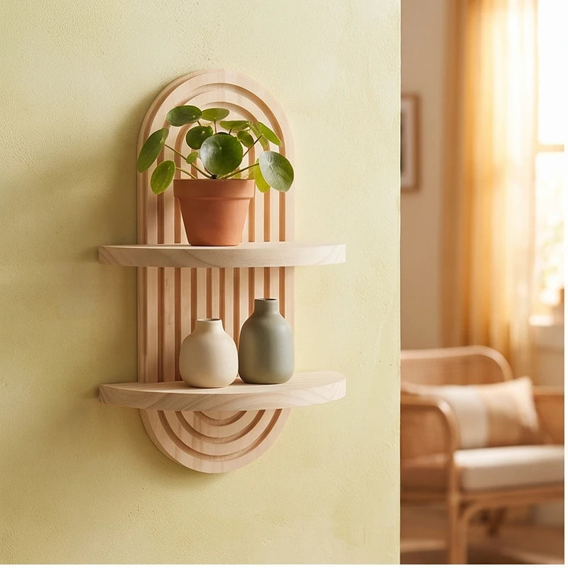 double layer wooden frame styled in a warm home setting