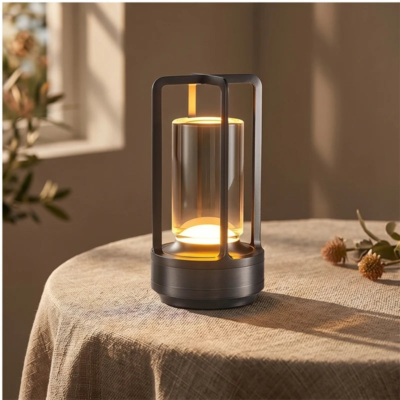 Black Rechargeable Wireless Table Lamp LED Touch Sensor Desktop Night Light Reading Lamp for Restaurant Hotel Bar Bedroom Decor Light lifestyle photo - 4