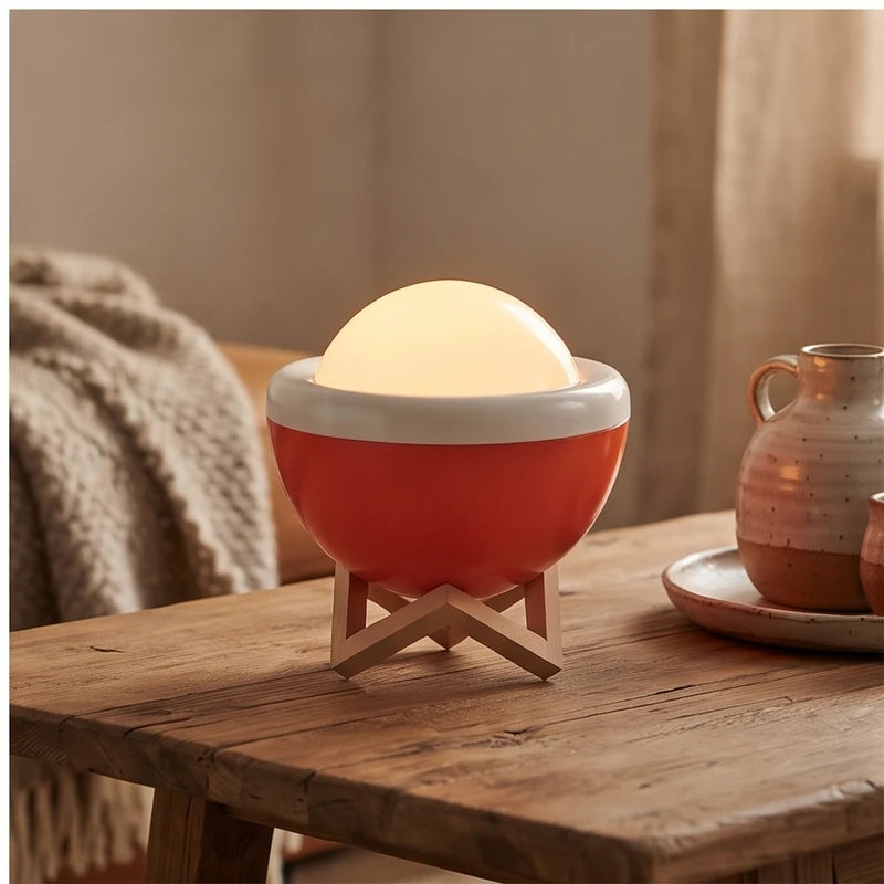 Orange lamp styled in a warm home setting - 4