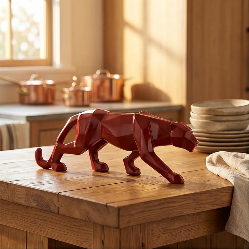 Red Oberyn Resin Panther Sculpture lifestyle photo