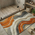 Marble Wave Bathroom Floor Mat