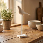 White (Tall) Corvina Resin Bird Sculptures lifestyle photo