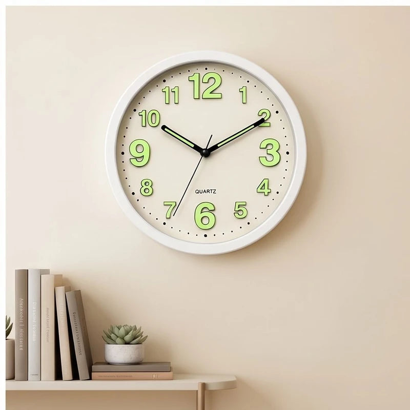 White clock styled in a warm home setting - 2