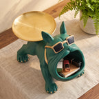Green tray styled in a warm home setting - 2