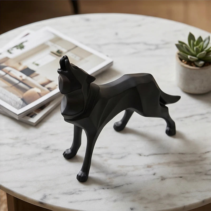 Black Fenrir Resin Wolf Figurines lifestyle photo - 4