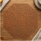 Bronze 1Pc Placemats Restaurant Hollow PVC Decoration Meal Mat Anti-hot Dining Table Line Mat Steak Plate Pad lifestyle photo - 2