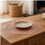 Rose gold 1Pc Placemats Restaurant Hollow PVC Decoration Meal Mat Anti-hot Dining Table Line Mat Steak Plate Pad lifestyle photo - 3