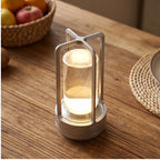 Silver Rechargeable Wireless Table Lamp LED Touch Sensor Desktop Night Light Reading Lamp for Restaurant Hotel Bar Bedroom Decor Light lifestyle photo - 2