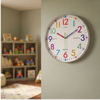 silver frame 1 clock styled in a warm home setting - 2