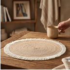 04 1pc Hot Selling Fringe Eco-friendly Household Non-Slip Heat-Resistant Morden Style Table Placemat Washable Mat For Dining Table lifestyle photo
