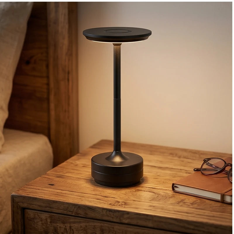 Black Rechargeable Wireless Table Lamp LED Touch Sensor Desktop Night Light Reading Lamp for Restaurant Hotel Bar Bedroom Decor Light (Copy) lifestyle photo - 3