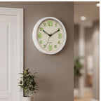 White clock styled in a warm home setting