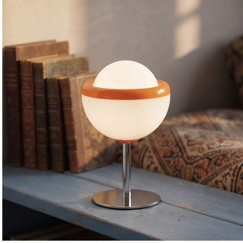 White lamp styled in a warm home setting - 2