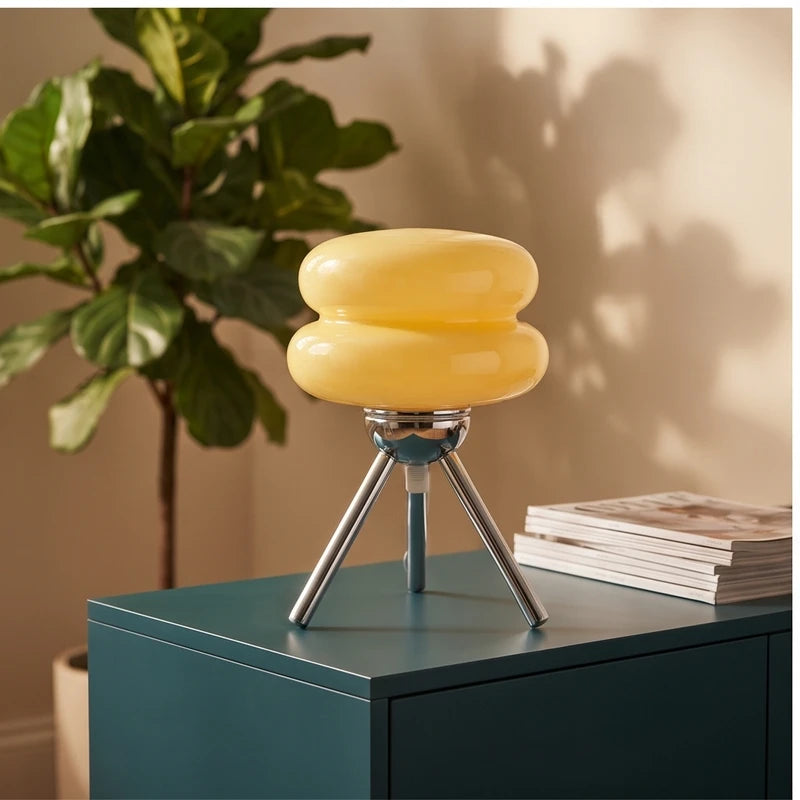 Cream lamp styled in a warm home setting - 2