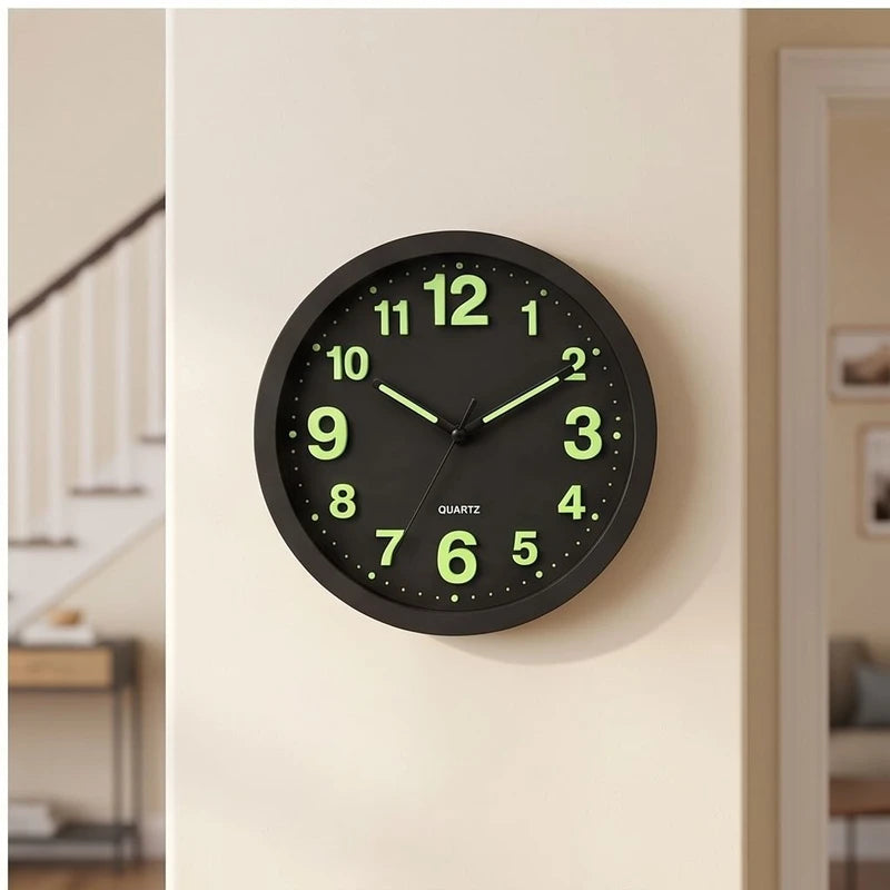 Black clock styled in a warm home setting - 2