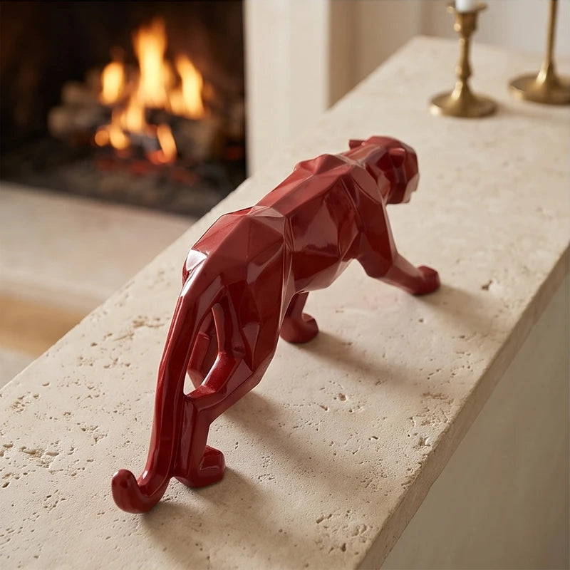 Red Oberyn Resin Panther Sculpture lifestyle photo - 3