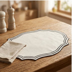 Black Vintage Embroidered Fabric Placemat Imitation Cotton Linen Decorative Table Mat Napkins Washable French Lace Table Place Mat lifestyle photo - 2