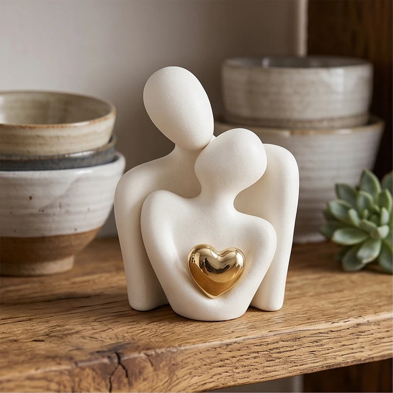 White Ceramic Couple Figurines lifestyle photo