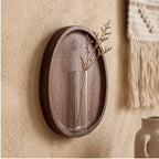 Round - Large wood vase styled in a warm home setting - 2