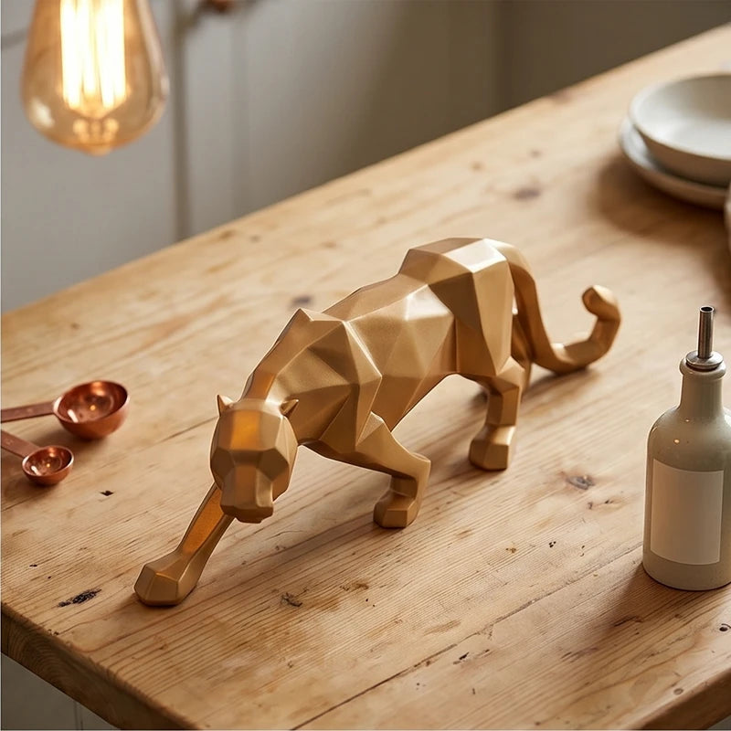 Gold Oberyn Resin Panther Sculpture lifestyle photo - 2