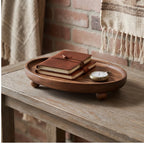 walnut ball B wooden tray styled in a warm home setting - 2