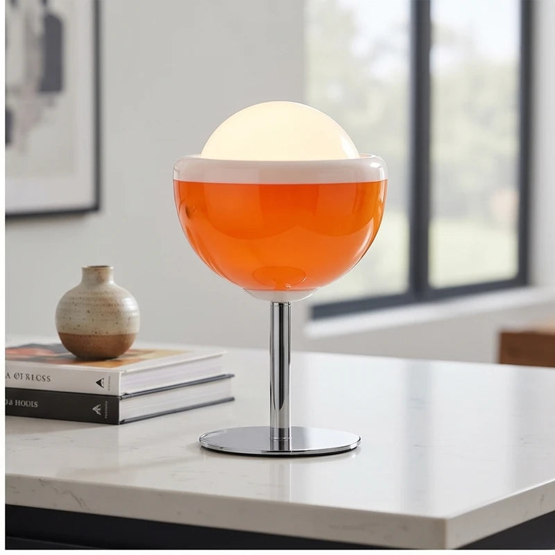 Orange lamp styled in a warm home setting - 2